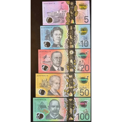 Australian $100 $50 $20 $10 $5 Dollar Bank Note Latest Design Australia polymer Cover