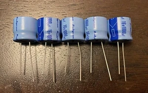 5pcs Rubycon 1000uF 16V Low Profile Aluminum Electrolytic Cap +85C USA Fast Ship - Picture 1 of 1