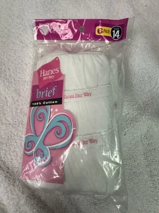 Vintage Hanes Her Way Little Girls Briefs Underwear Panties Sz 14 Y2K 6 Pair New - Picture 1 of 4