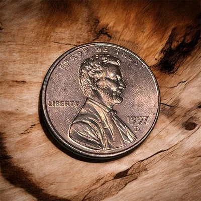 Rare 1997 Double Die Obverse Double Ear Lincoln Cent Mint Error - Image 1 of 4