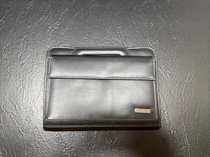 Franklin Covey Classic Daily Black Leather Zip Around Planner with Handles - Picture 1 of 16