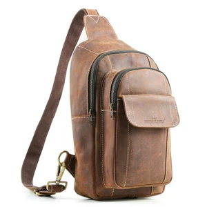 Echt Leder Sling Brust Umhängetasche Rucksack klein "The RoamRush" Buffa... - Bild 1 von 7