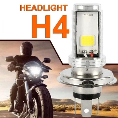 H4 LED Motorcycle Headlight Bulb 6000K White Hi/Lo Beam Fog Light Conversion Kit - Image 1 of 4