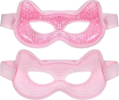 Máscara de ojos refrescante gel cuentas paquetes de ojos compresa fría caliente máscara facial reutilizable para seco Foto 1 de 4