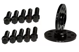 10MM Wheel Spacers BLACK 5x100 5x112 + CONICAL SEAT BOLTS for VW JETTA GOLF - Picture 1 of 1