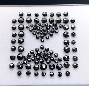 Black color Round Rosecut Diamond Natural Diamond Lot 1+TCW Scoop 1.5-4.5MM