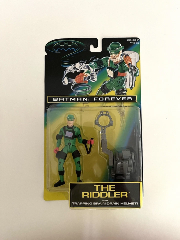 Kenner Jim Carrey As the Riddler with Trapping Brain-Drain Helmet - Batman Forever Action Figure
