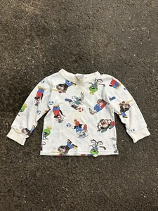Vintage Looney Tunes Sleepwear Long Sleeve Shirt Kids Size 5 - Picture 1 of 7