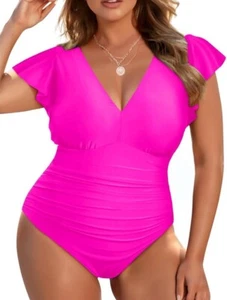 Yonique Plus Size Swimsuits Women One Piece Tummy Control 18W - Picture 1 of 13