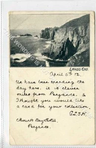 (Ga9962-480) Early Lands End con cancelación oficial 1902 G-VG - Imagen 1 de 2