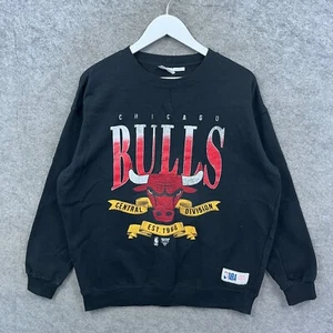 Chicago Bulls Jumper Mens Large Black Cotton On NBA Sweatshirt Oversized Top - Imagen 1 de 9