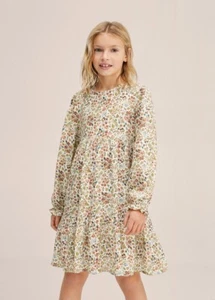 MNG MANGO  EVASE  FLORAL PRINTED FLARED DRESS LONG SLEEVES VISCOSE GIRLS 11-12 - Picture 1 of 24