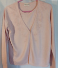 Jaclyn Smith Pink Sweater W/ Built In Shell - Embroidered - M