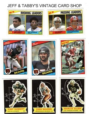 1984 TOPPS FOOTBALL 200-396-INSERTS / SEE DROP DOWN MENU 4 CARD YOU WILL RECIEVE - Image 1 of 4