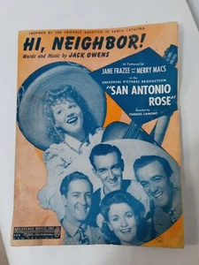 Hi Neighbor Noten Vintage 1941 San Antonio Rose von Jack Owens  - Bild 1 von 11