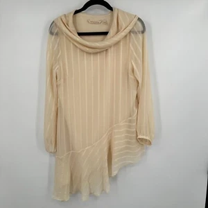 Soft Surroundings Tunic Top Women's Small Off White Lined Sheer Asymmetrical Hem - Picture 1 of 9