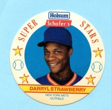 1989 Holsum Super Stars # 10 Darryl Strawberry -- Mets --Box 312