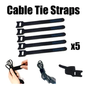 Cable reutilizable correa de lazo ordenada una envoltura aro de doble cara y bucle con hebilla 15 cm - Imagen 1 de 7
