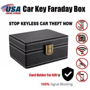 Keyless Car Key Blocker Box Signal Faraday Box Safety Blocking Pouch Anti Theft - Picture 1 of 10