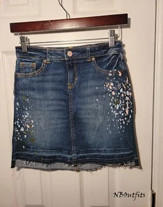 Gymboree Paint Splatter Jean Skirt size 10 - Picture 1 of 5