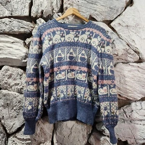 Vintage Grannycore Susan Bristol Sweater Shetland Wool Angora Rabbit Cat S/M  - Picture 1 of 8