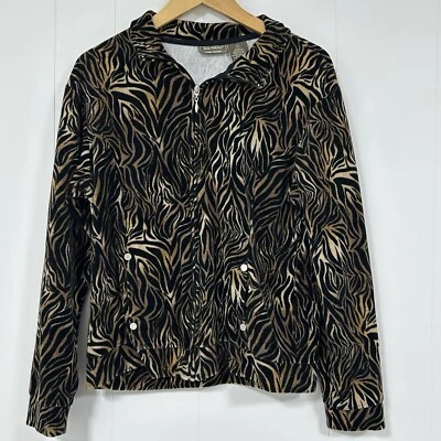 Blazer Jane Ashley Tapiz Chaqueta Cremallera Frontal Estampado Animal Grande/L Foto 1 de 4