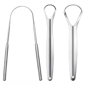 3 PCS Metal Tongue Scraper, Tongue Scrapers for Adults Kids, Stainless Steel - Picture 1 of 5