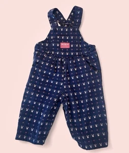 Mono vintage Oshkosh azul marino rosa conejito conejo talla 24 meses ¡Lindo! - Imagen 1 de 9