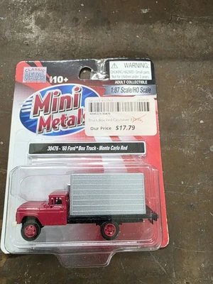 CMW Mini Metals #30476A 1960 Ford F-100 Box Truck Monte Carlo Red Cab Silver Box - Image 1 of 2