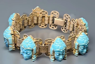 Pulsera cara de Buda vintage rara - 8 pulgadas - muy difícil de encontrar Foto 1 de 4