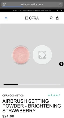 Ofra Cosmetics Airbrush Setting Powder BRIGHTENING STRAWBERRY 6g / 0.21 Oz NIB  - Image 1 of 4