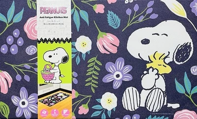 Alfombra de cocina antifatiga Peanuts 18”x30” Snoopy Woodstock primavera flores abrazos Foto 1 de 4