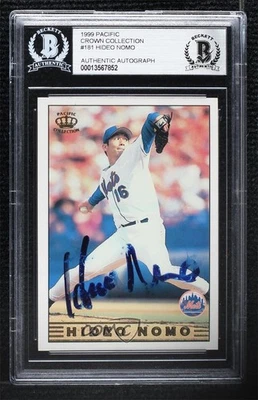 BAS 1999 Pacific Crown Collection Hideo Nomo #181 BGS Authentic Auto - Image 1 of 2