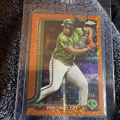 2025 Topps Pro Debut #PD-170 - Samuel Basallo Orange Mini Diamond Parallel /25 - Image 1 of 4