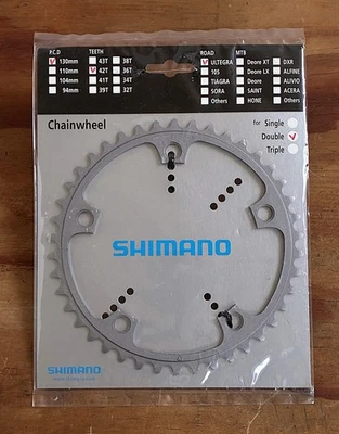 NOS Shimano Ultegra 42 Tooth Road Chainring - Type A - 130 BCD - FC6500 - NIP - Image 1 of 4