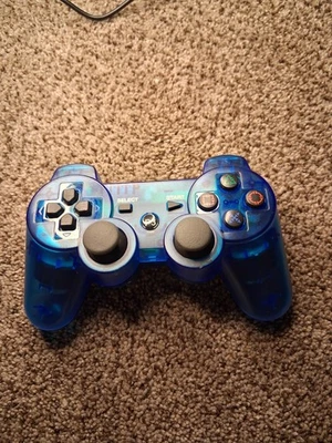 Controlador Gamepad Transparente Sony PS2 PS1 Inalámbrico 2.4GHz Doble Vibración Foto 1 de 2