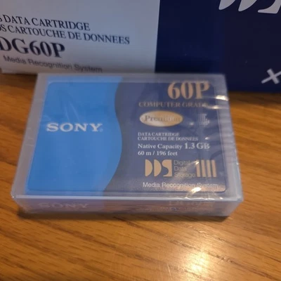 New Sealed Box of 10 Sony Premium 60P DDS Cartridge Digital Data Tape 1.3GB 60m - Image 1 of 2