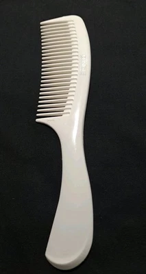 Peine de pelo Clinique de colección dientes anchos de plástico blanco con mango desenredante 9" EE. UU.  Foto 1 de 4