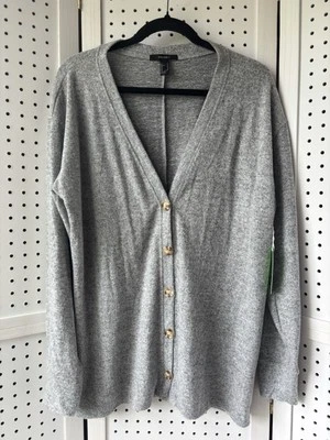 NWT Forever 21 Super Soft Style Must Haves Button Cardigan Sweater Gray Size Med - Image 1 of 4