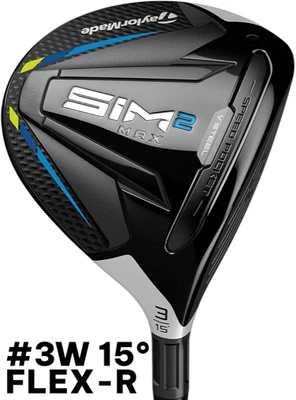 TaylorMade SIM2 MAX Fairway Wood 3W 15° RH TENSEI BLUE TM50 Flex R w/HC - Image 1 of 4
