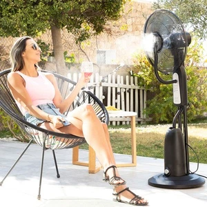 Standventilador und -vernebler mit Fernbedienung InnovaGoods Mistinn Schwarz - Bild 1 von 10