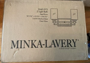 Minka Lavery Binsly 2 Light Bathroom Vanity, Antique Noble Brass - Picture 1 of 5