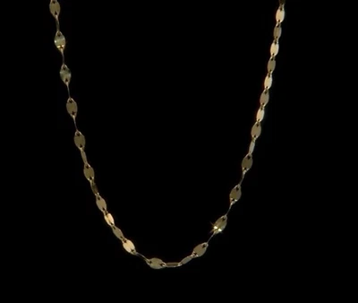 "Bonito collar cadena Stefano Oro 36"" oro amarillo 14k pétalos" Foto 1 de 4