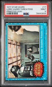 1977 Topps Star Wars #17 Lord Vader Threatens Princess Leia --Graded PSA 9 - Picture 1 of 2