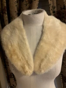 Vtg Faux Unisex outdoor White Faux Fur Coat Collar Shawl - Picture 1 of 3