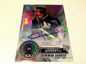 Franklin Barreto 2018 Bowman Chrome Refractor Scouts Top 100 RC Autograph #/50 - Bild 1 von 2
