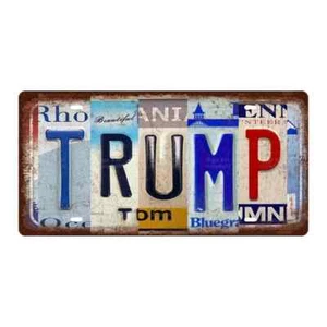 Letrero de metal con matrícula de novedad TRUMP - Perfecto para decoración de hogar, oficina o garaje - Imagen 1 de 3
