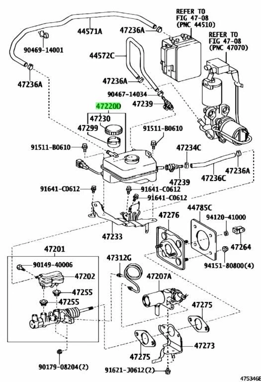 OEM CONJUNTO DEPÓSITO FRENO CILINDRO MAESTRO Toyota Lexus LS460L USF40 LS600H USF45 Foto 1 de 1