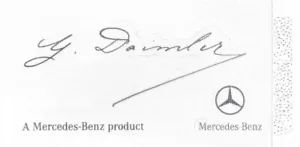 MERCEDES CLEAR WINDSHIELD GLASS DECAL STICKER SIGNATURE SIGNED BY DAIMLER - Picture 1 of 3