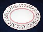 OLD MILL by Wedgwood & Ralph Lauren Red & White Checks Flowers Oval Platter 14"